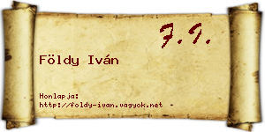 Földy Iván névjegykártya