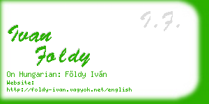 ivan foldy business card